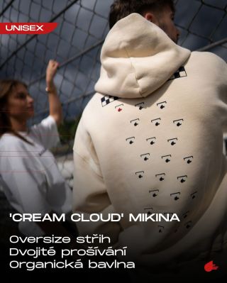🩸 Naše mikina CLOUD CREAM s jedinečným oversize střihem a dvojitým prošíváním je tou nejlepší volbou pro chladné období...